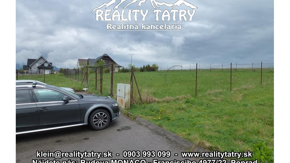 Stavebný pozemok 1458 m2 s nádherným výhľadom na V. Tatry vo Veľkej Lomnici blízko centra obce - ODPORÚČAME !!!